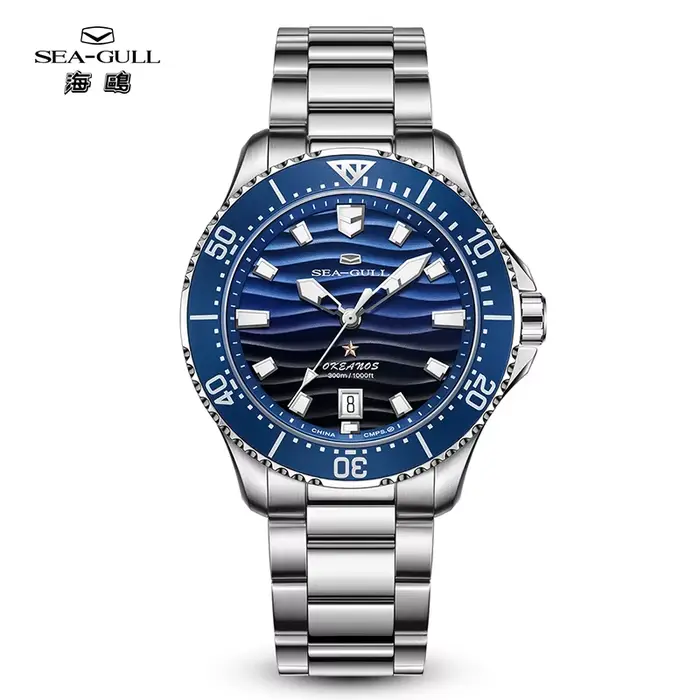 Seagull Ocean Series – montre mécanique automatique pour hommes, étanche à 300M, cadran ondulé, spor