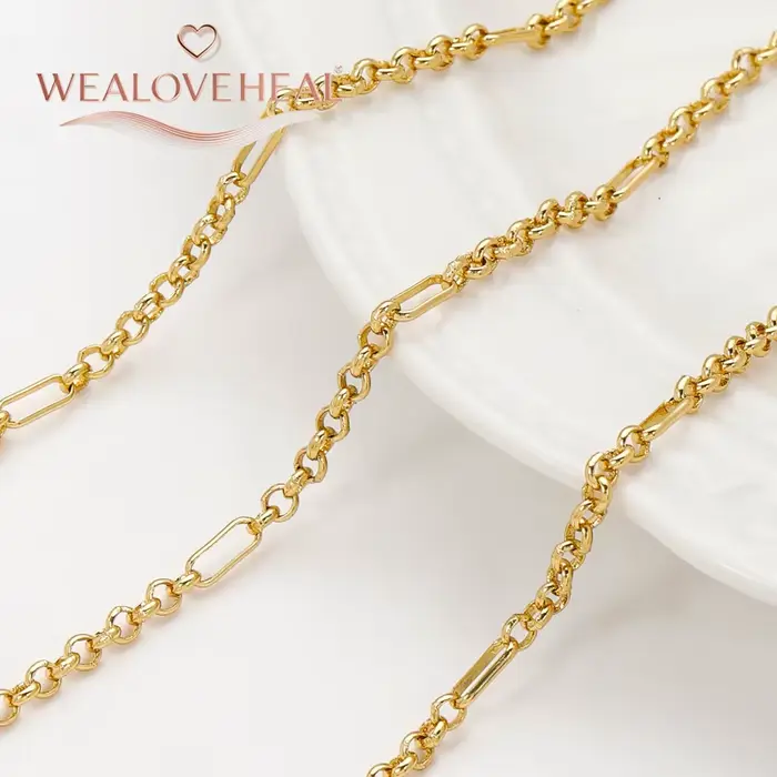 Chaîne cubaine élégante en laiton plaqué or 18 carats pour bijoux personnalisés DIY occasions spéciales femmes