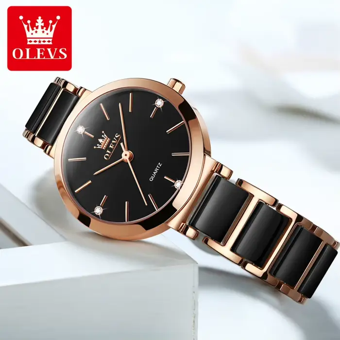 OLEVS nouvelle mode céramique bracelet Quartz femmes montre étanche marque de luxe