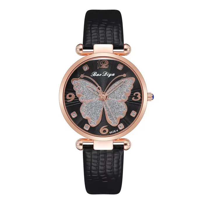 Montre à quartz analogique avec bracelet en cuir pour femme, montre-bracelet pour femme, ceinture en