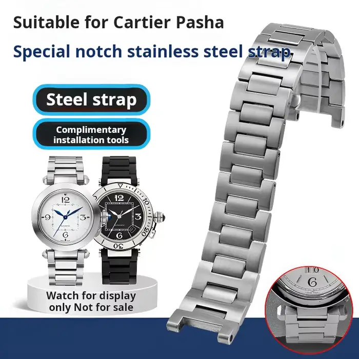 Bracelet de montre en acier inoxydable de haute qualité pour bracelet de montre Cartier PASHA hommes