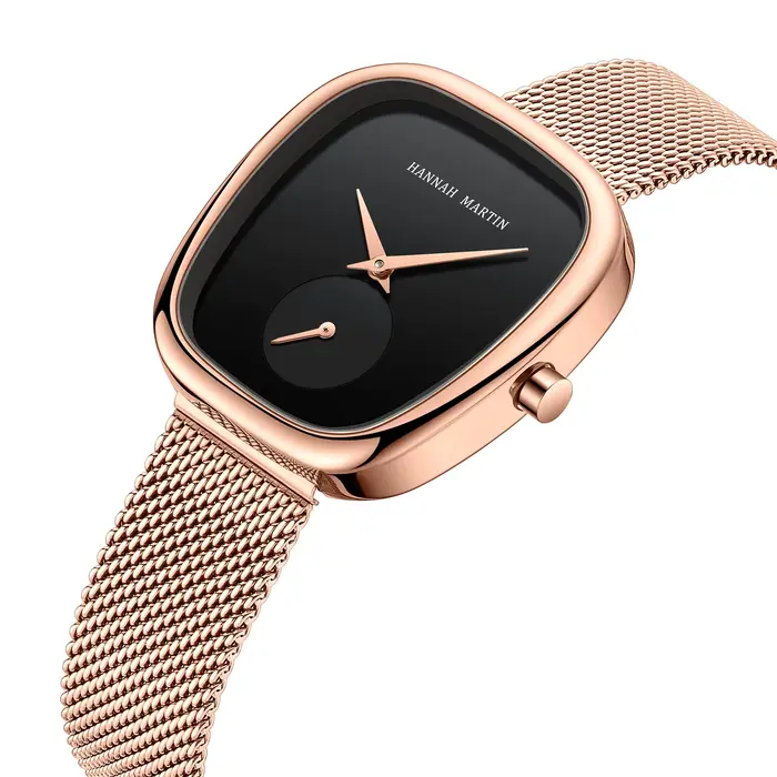 2025 nouvelles femmes montre-bracelet à Quartz 34mm baril de vin or Rose noir chronomètre à la mode Style minimaliste
