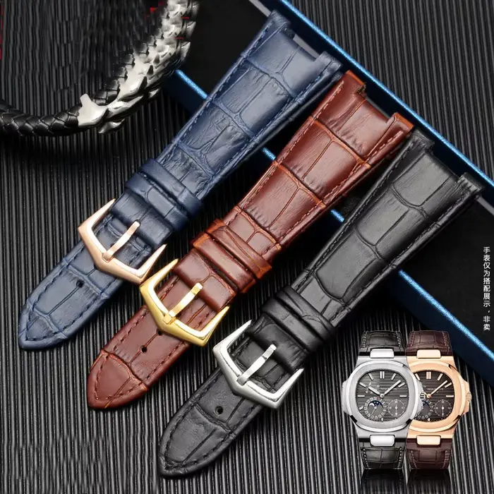 Bracelet de montre en cuir véritable 25-13mm