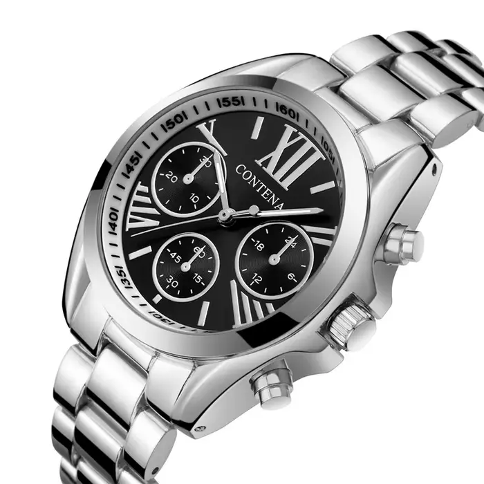 Montre en acier inoxydable JBAILI or rose élégante pour femmes occasions spéciales quartz mouvement fermoir de bracelet