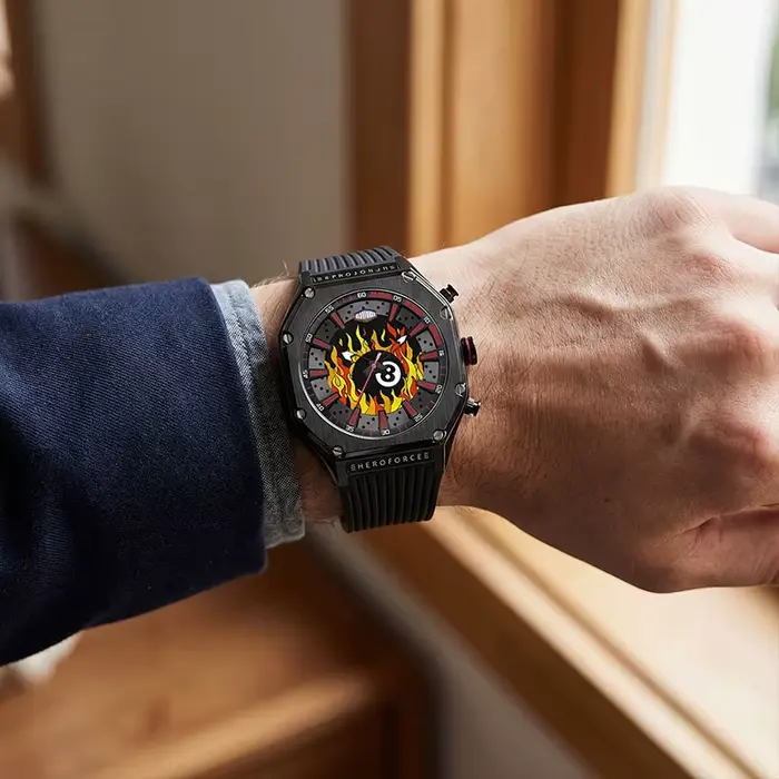 Montre homme HEROFORCE 2026 affichage double lumineux montre-bracelet à quartz silicone style vendange résistance à l'eau occassions spéciales