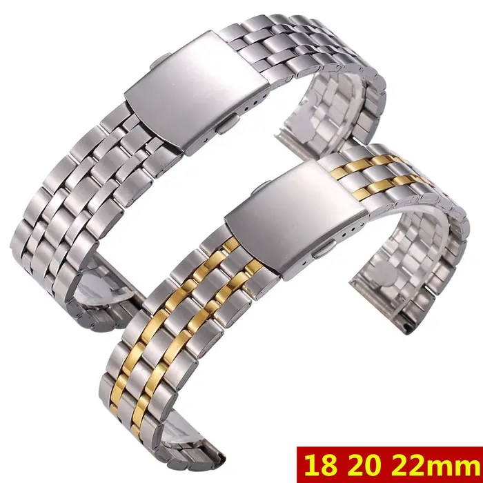 Bracelet de montre en acier inoxydable pour hommes et femmes