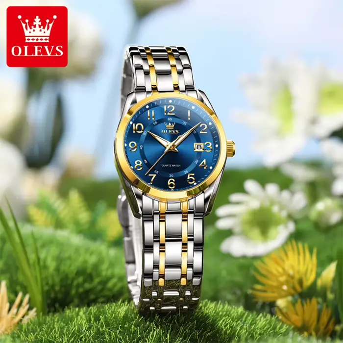 Montre OLEVS Quartz pour Femmes avec Fonction Chronographe et Date Résistante à l'Eau Occasions Spéciales et Quotidienne