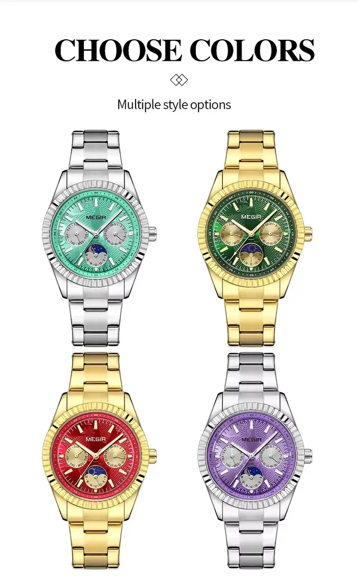Montre chronographe à quartz pour homme MEGIR 1102