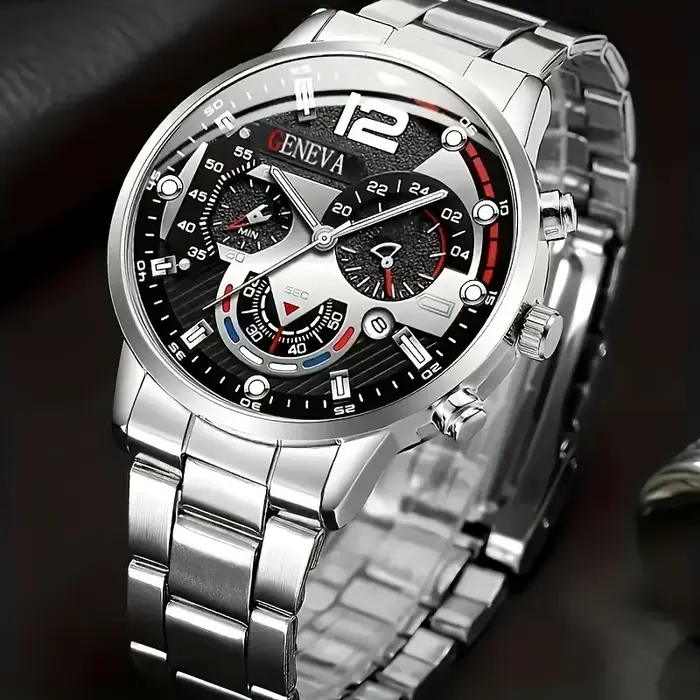 Ensemble de montre à quartz pour hommes 8 pièces