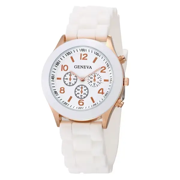 Genève marque femmes montres nouvelle mode dames Quartz montre-bracelet bracelet en caoutchouc Simpl