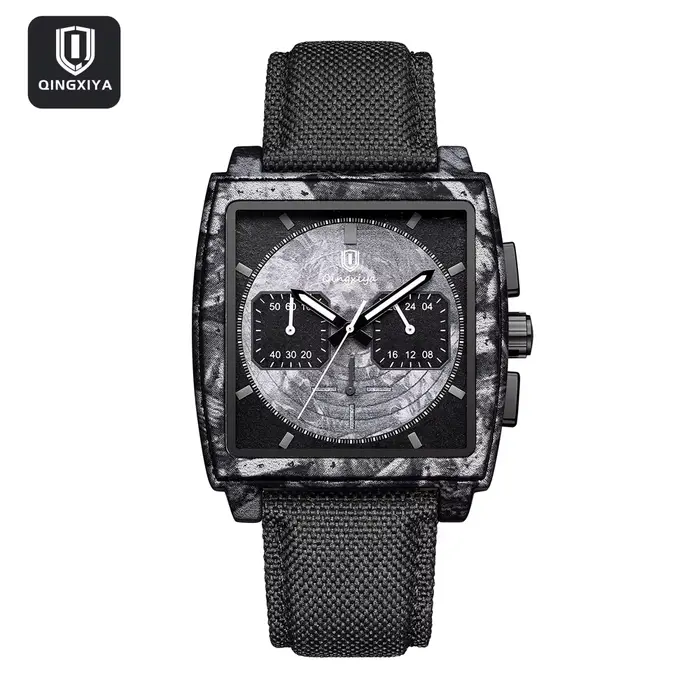 Nouvelle Montre Chronographe à Quartz Tendance 2026 pour Hommes, Bracelet en Cuir Militaire, Étanche