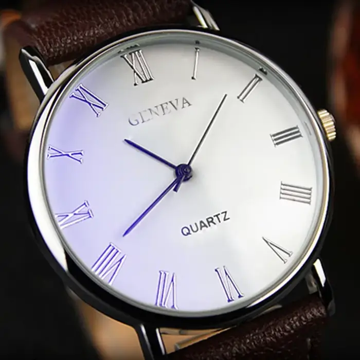 Montre genève vintage classique pour hommes
