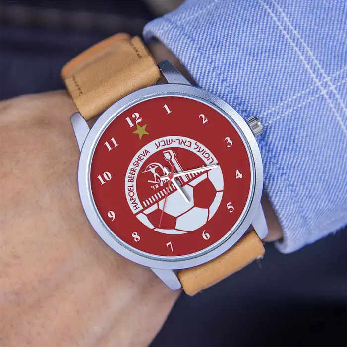 Montre Vintage HAPOEL BEER-SHEVA pour Homme Or Rose Cadran Football Montres à Quartz Occasions Spéciales Cadeau Argent