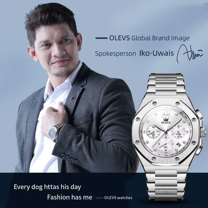 OLEVS 3626 montres pour hommes montre-bracelet originale en acier inoxydable chronographe multifonctionnel étanche lumineux Quartz Reloj