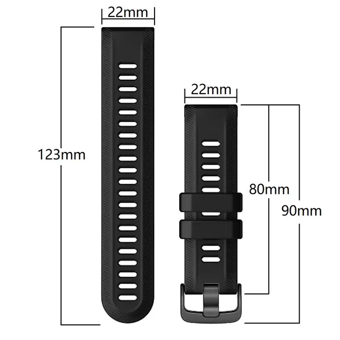Bracelets de montre officiels pour Garmin Forerunner 955 22mm Bracelet en Silicone