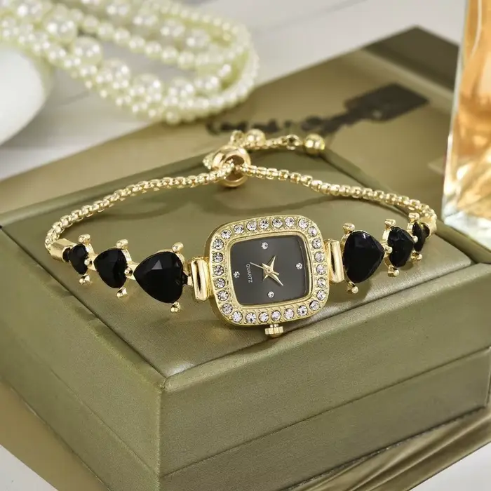 Montres-bracelets ajustables pour femmes, élégantes et précises, serties de diamants, montres à quar