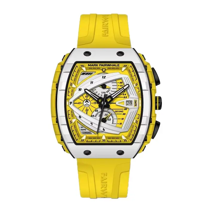 FAIRWHALE-Montres Tonneau pour Homme, Montre de dehors Top Marque, Caoutchouc, Mode Étanche, Chronog