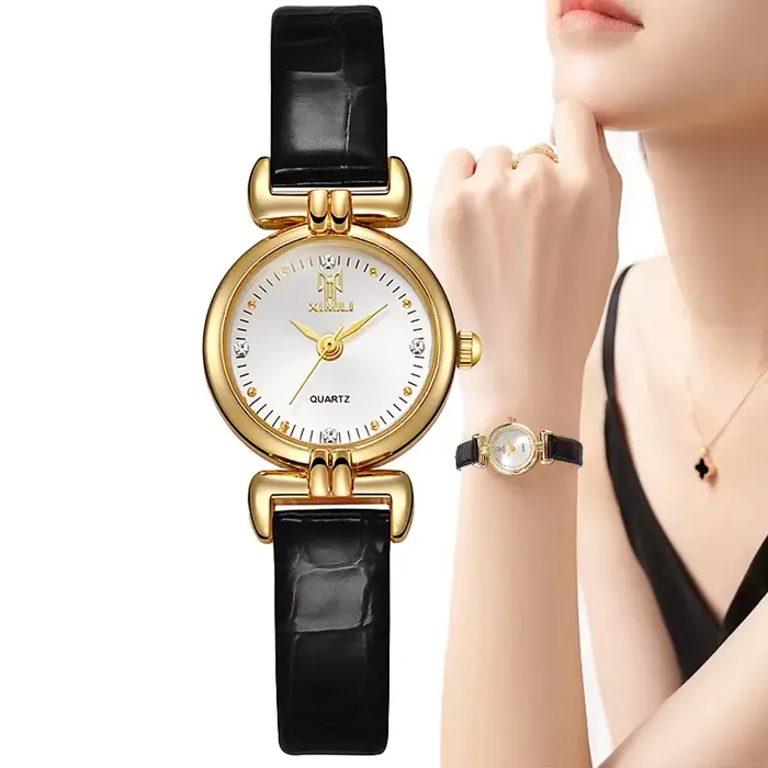Montre quartz en cuir pour femmes style casual et élégant occasion spéciale soirée cocktail mariage anniversaire