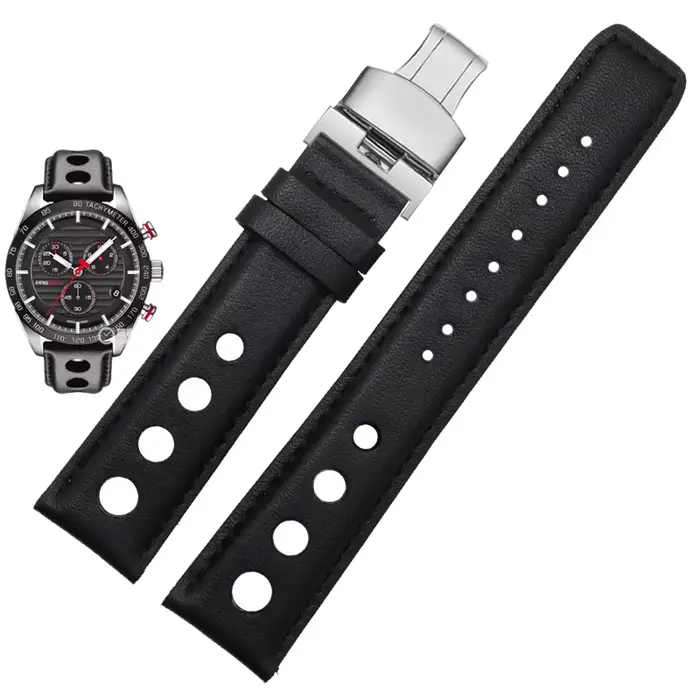 Bracelet en cuir véritable pour Tissot Sports Racing Series PRS516 T91 1853, couche supérieure en cu