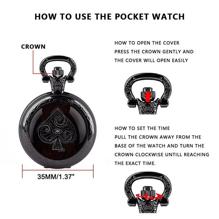 Montre De poche dôme en verre Poker cadran chiffre arabe Vintage hommes femmes collier pendentif horloge créative cadeau Reloj De Bolsillo