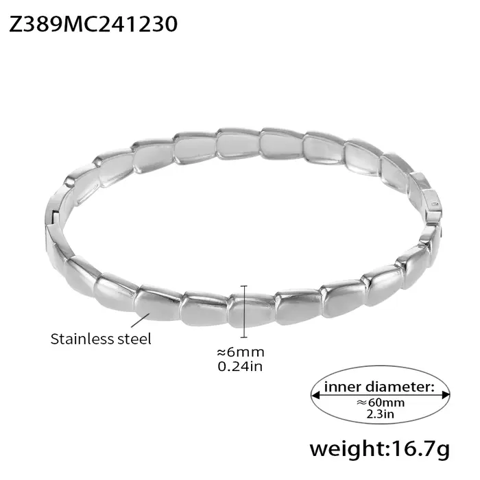 Bracelet jonc pour femme en acier inoxydable plaqué or 18 carats PVD, étanche, anti-ternissement, ou