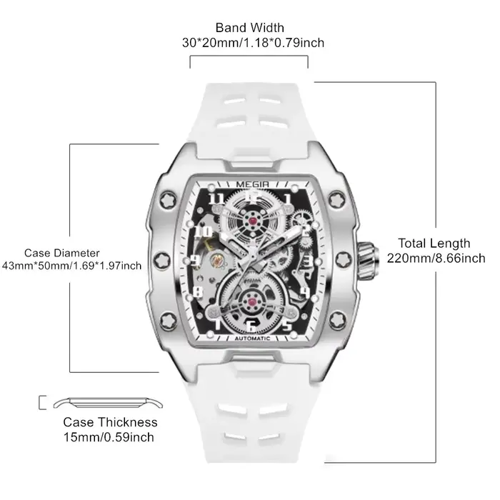 Montre mécanique sportive automatique lumineuse résistante à l'eau pour hommes occasions spéciales entraînement activités aquatiques