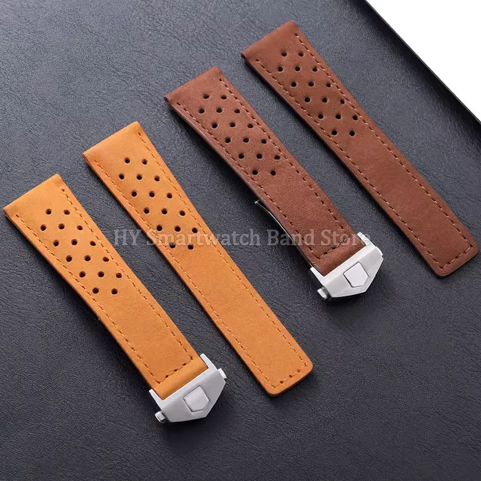 Bracelet de montre en cuir de vache unisexe pour hommes et femmes, adaptable à de nombreuses montres, avec boucle métallique et couleurs variées pour tous les styles