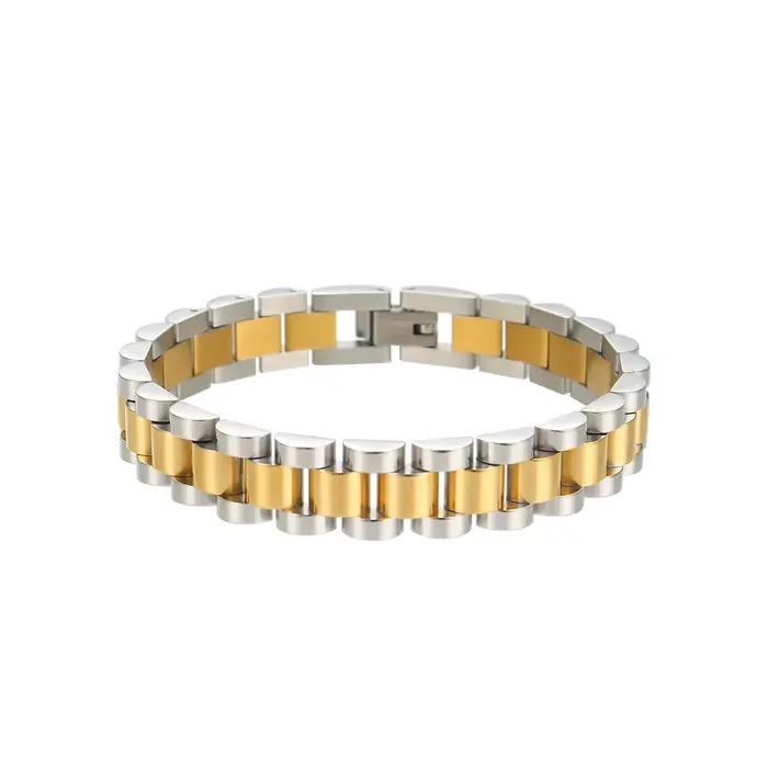 E.B.belle 2026 Nouveaux bracelets de montre en acier inoxydable couleur or et argent, étanches, chaî