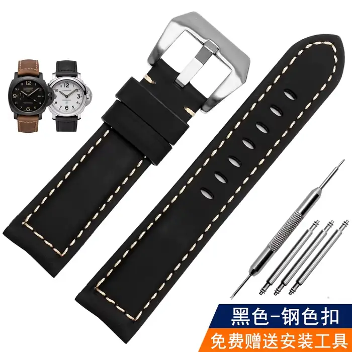 Bracelet de montre en cuir véritable pour Panerai Luminor Radiomir 20mm 22mm 24mm, boucle en acier i