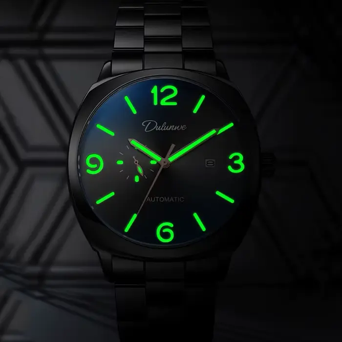 Montres pour hommes montre mécanique automatique originale classique pour homme bracelet en cuir verre minéral étanche Date lumineuse