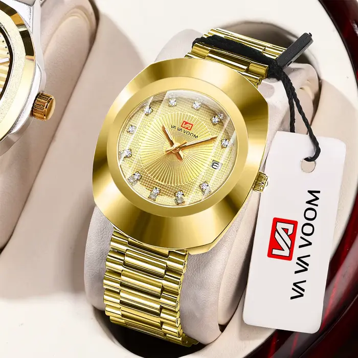 VA VA VOOM-Montre elliptique en acier inoxydable pour homme