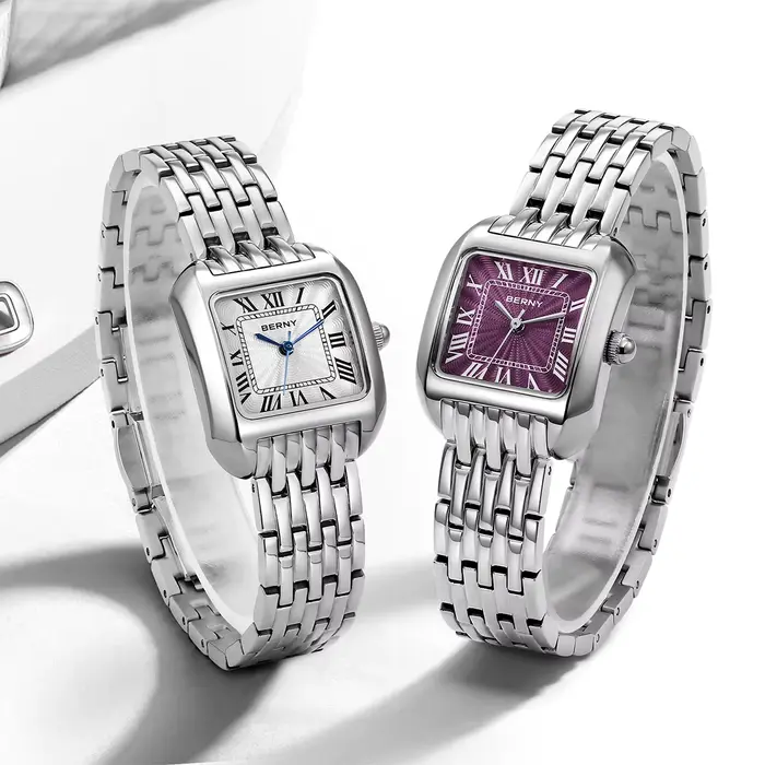 BERNY marque de luxe femme montre nouveau de haute qualité S/S carré dames montres à Quartz mode élégante montre-bracelet d'affaires