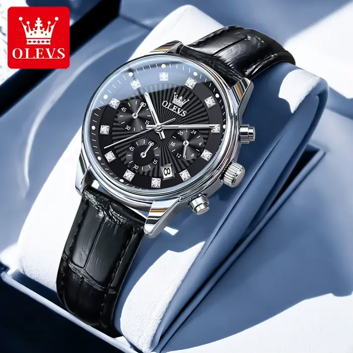 Montre-bracelet chronographe OLEVS 3669, élégante et tendance pour femmes, avec date automatique, ét