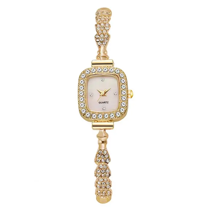 Montre à double aiguille pour femme, montre-bracelet vintage, petite montre carrée analogique à quar