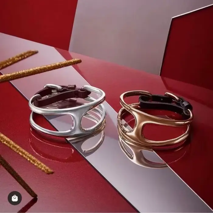 Bracelet en corde de cuir géométrique
