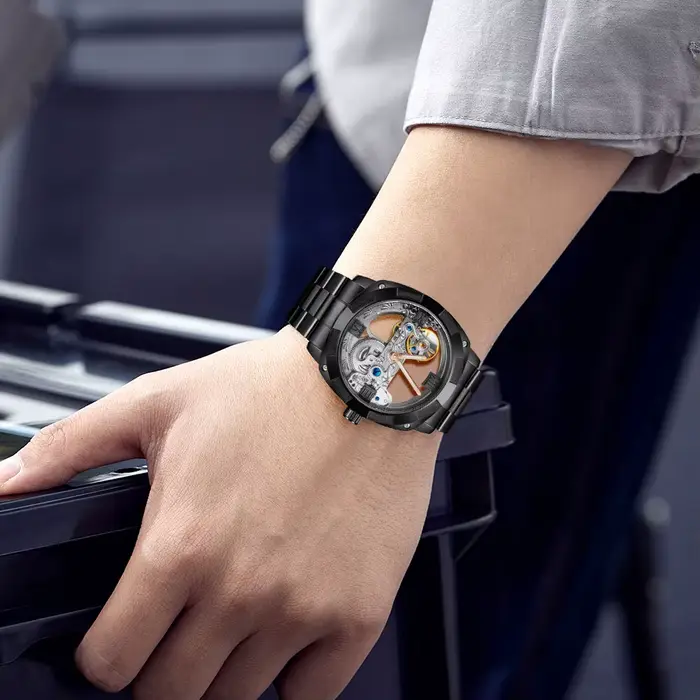 Seton Tourbillon-Montre mécanique étanche pour homme