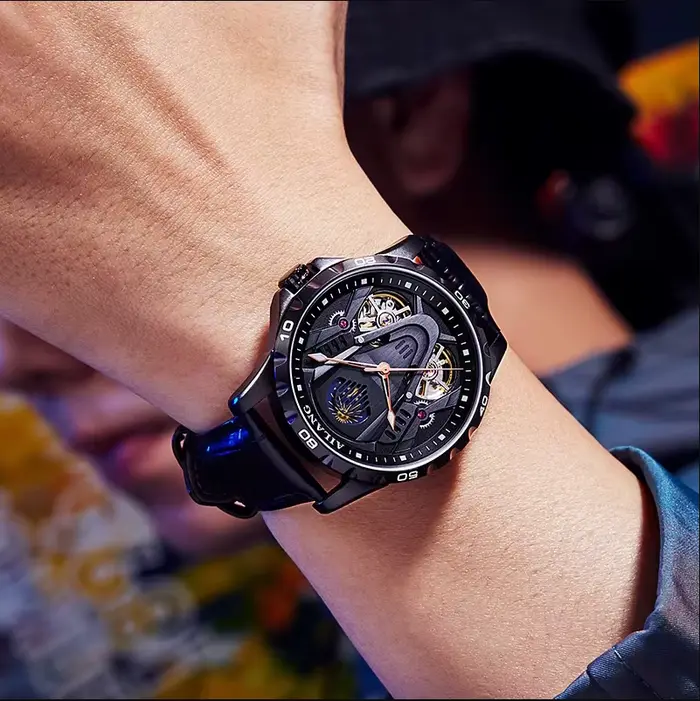 AILANG nouvelle montre à mouvement automatique creux pour hommes