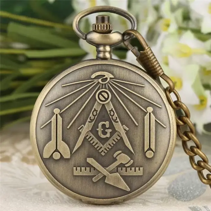 Montre Steampunk Masons pour homme et femme montre de poche vintage rétro avec chaîne pour occasions spéciales artisanat construction