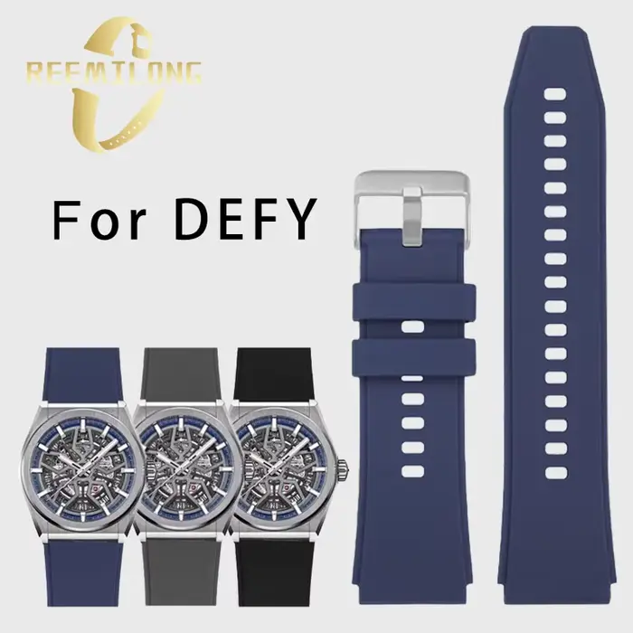 Bracelet de montre en caoutchouc de silicone souple pour homme