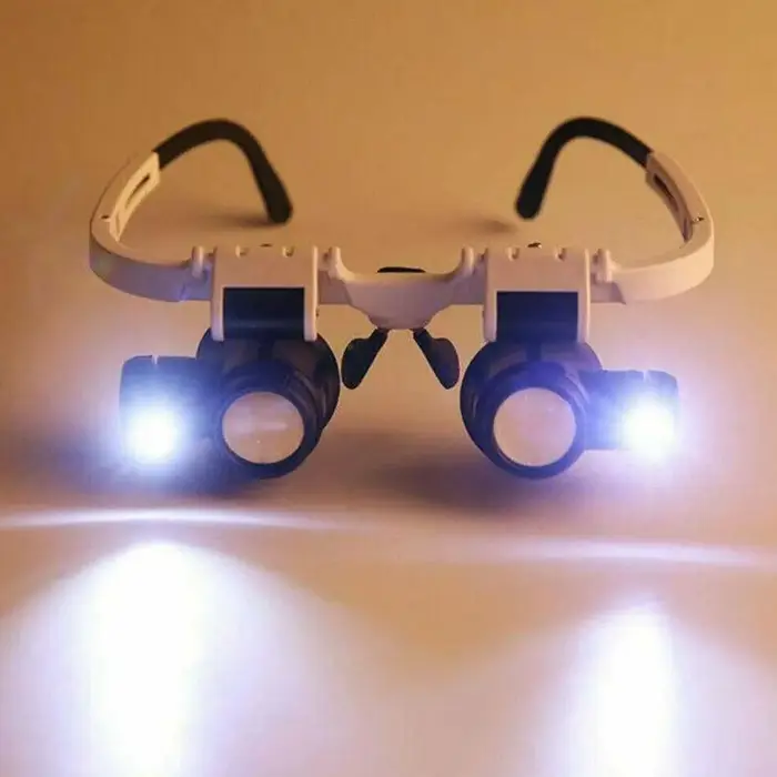 2XLED montre bijoutier réparation Loupe bandeau monté sur la tête