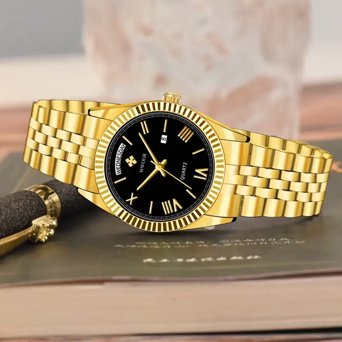 WWOOR – montre-bracelet de luxe en acier inoxydable pour homme