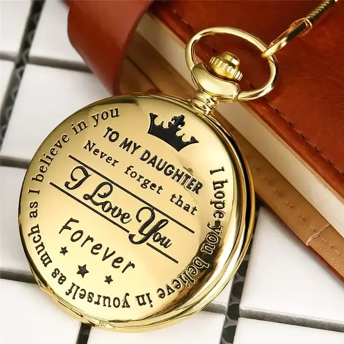 Montre de poche analogique à quartz « Je t'aime pour toujours » pour fille