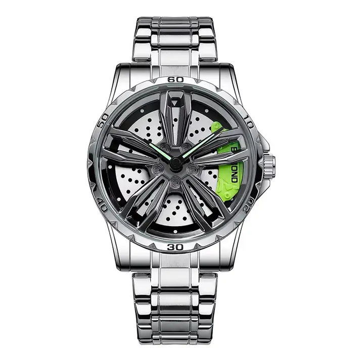UTHAI-Montre mécanique creuse en acier inoxydable pour homme, étanche, moyeu de roue automobile, mod