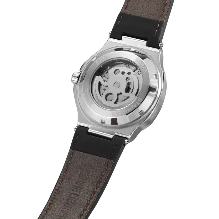 2025High-end luxe SKROX carré homme montre saphir Tourbillon acier squelette Phase de lune mouvement automatique en cuir hommes montres