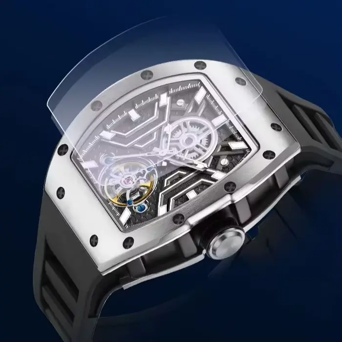 Montre-bracelet Daniel Gorman 9190-28 Sport Automatique Acier Squelette Ajouré Occasions Spéciales Robuste Confortable