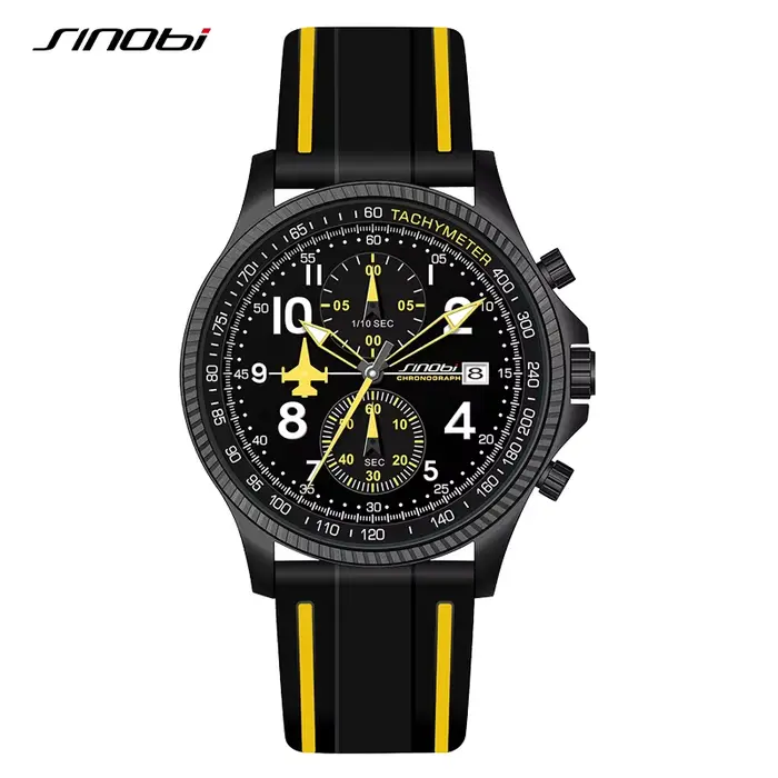 Nouveau SINOBI Design créatif avion chronographe montres pour hommes Original genève calendrier homme