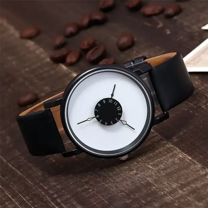 Couple décontracté montres à Quartz bracelet en cuir montre analogique montre-bracelet pour femmes hommes élégant créatif cadran numérique horloge Relogio