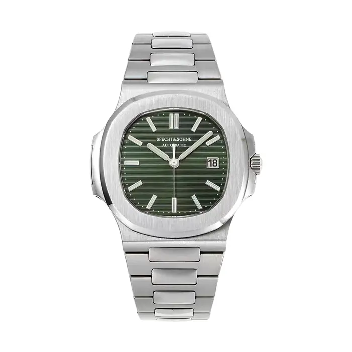 Montre automatique Specht & Sohne en acier inoxydable avec mouvement japonais pour hommes, bracelet confortable, chronographe et calendrier complet pour occasions spéciales
