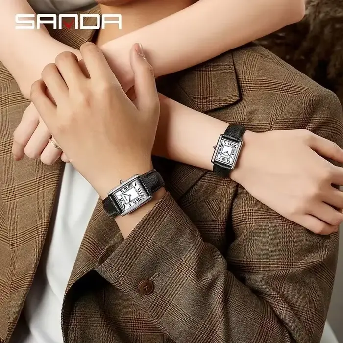 Montres à quartz de luxe SANDA 9031/1108 pour couple