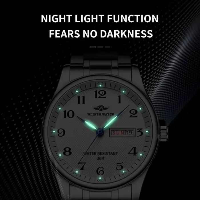 Montre d'affaires homme rétro quartz calendrier complet affichage chiffres romains étanche pour occasions spéciales